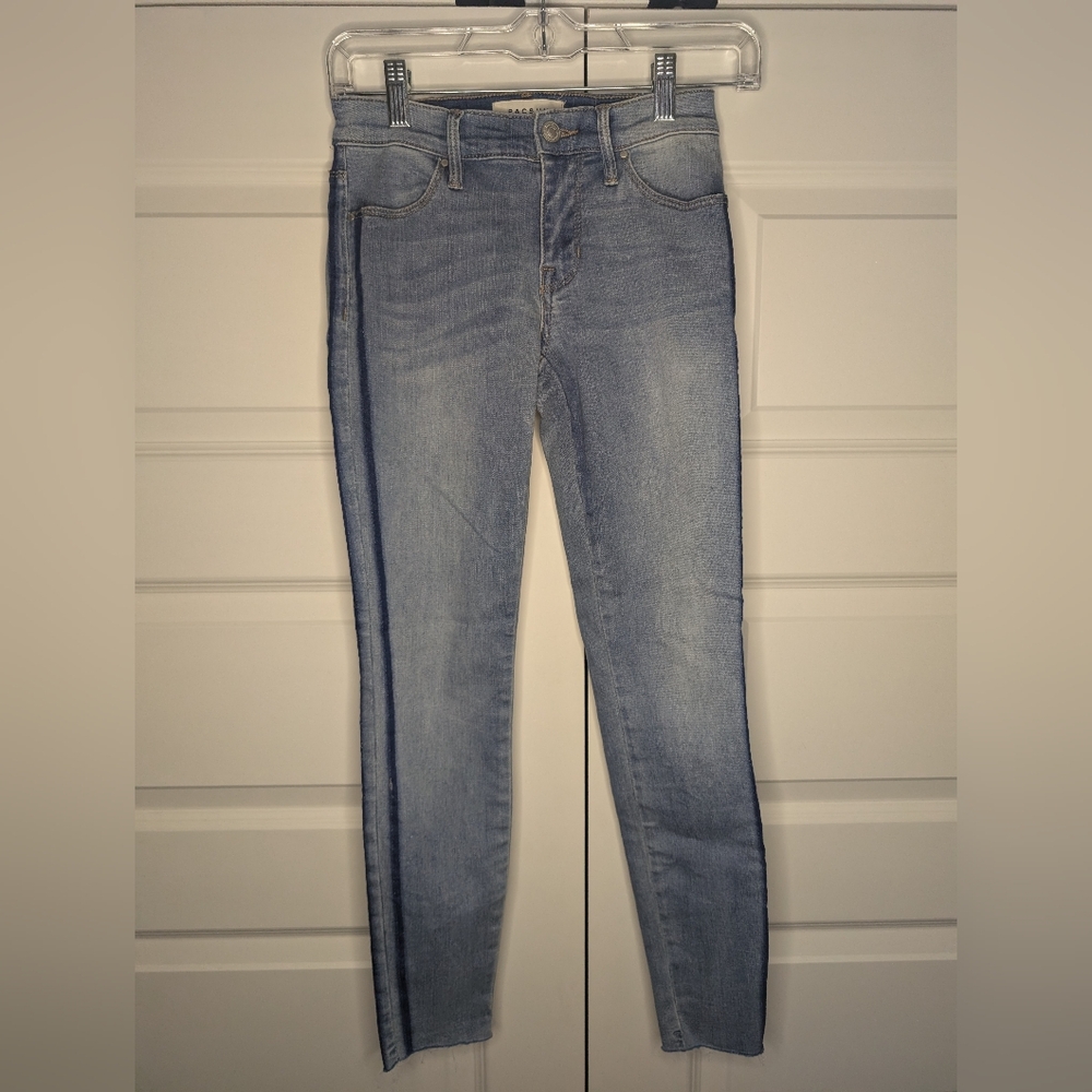 Pac Sun Womens Ankle Jegging Size 23 - 2 Blue Stripes down the side - Picture 1 of 11